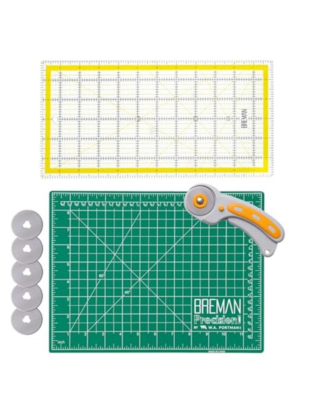 Self Healing Cutting Mat & Rotary Cutter Set for Fabric - 9x12 Cutting Mat, 45mm